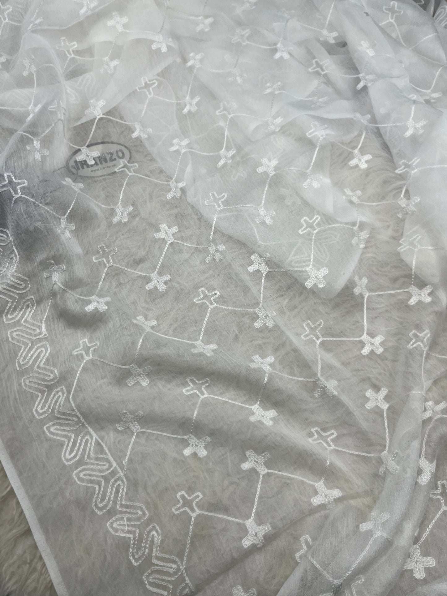 Dyeable Embroidered Chiffon Dupatta Just In
