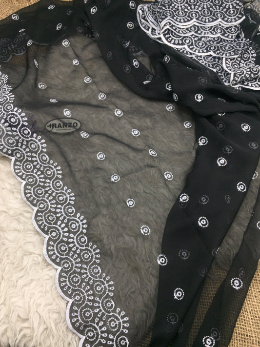 Embroidered Chiffon Dupatta