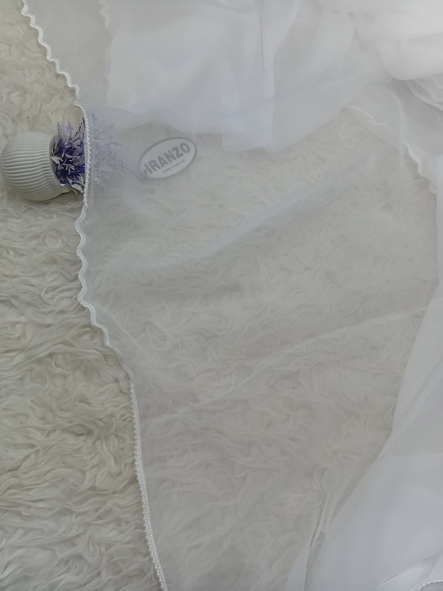 White Chiffon Dupatta just in
