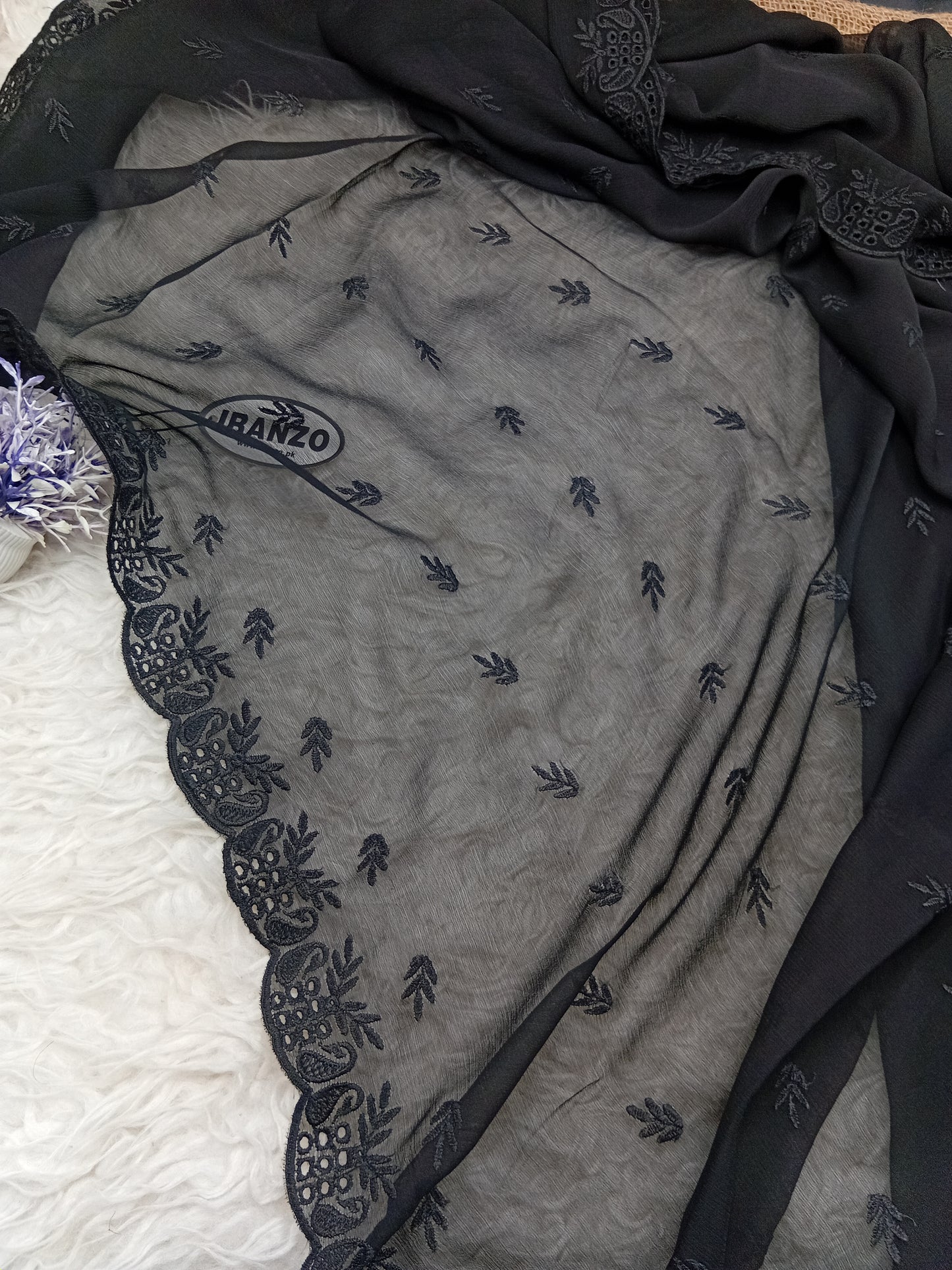 Embroidered Chiffon Dupatta Just in