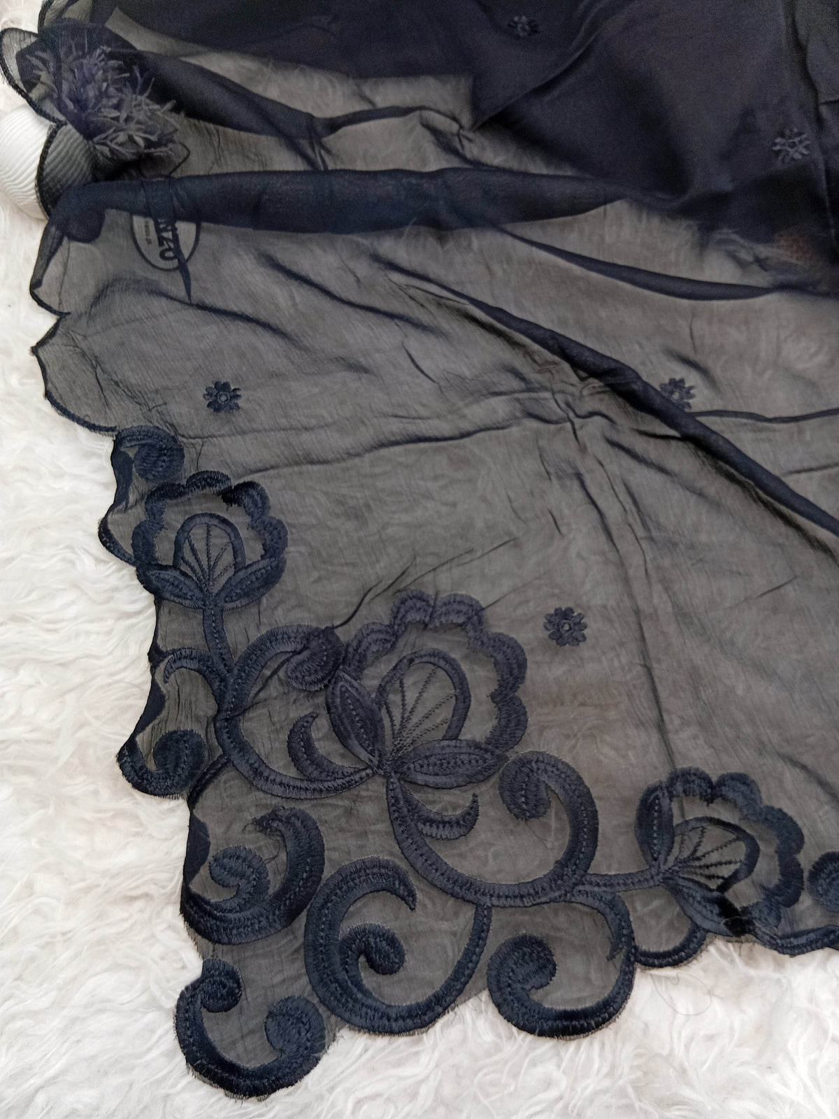 Dyeable Embroidered Chiffon Dupatta Just In