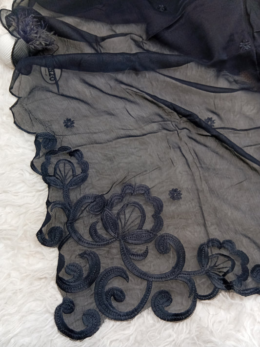 Dyeable Embroidered Chiffon Dupatta Just In