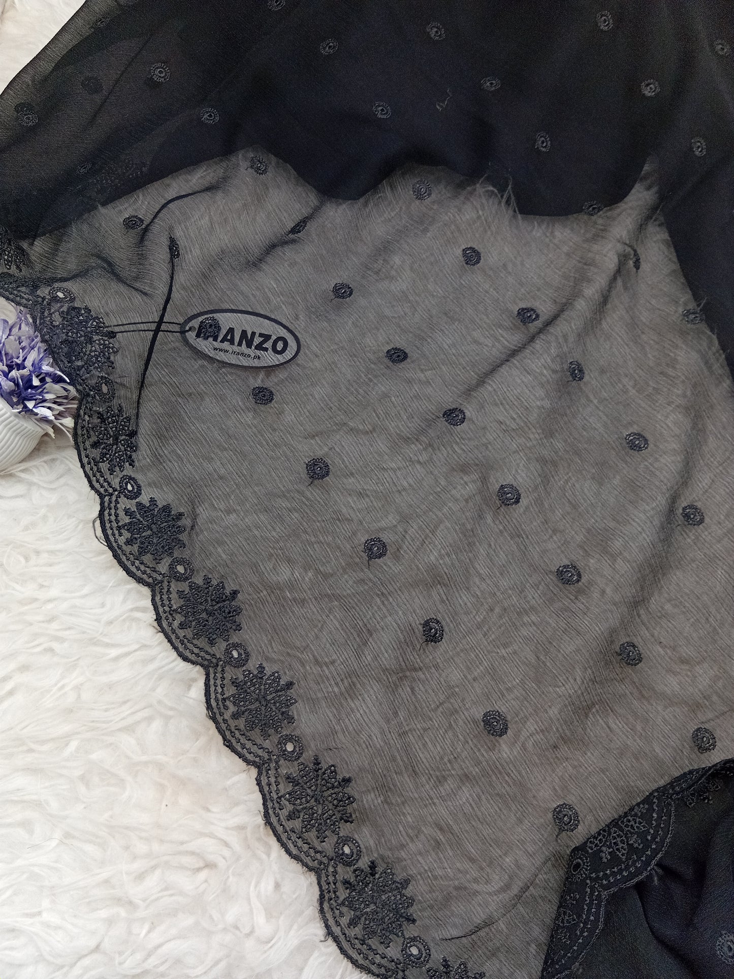 Embroidered Chiffon Dupatta Just in