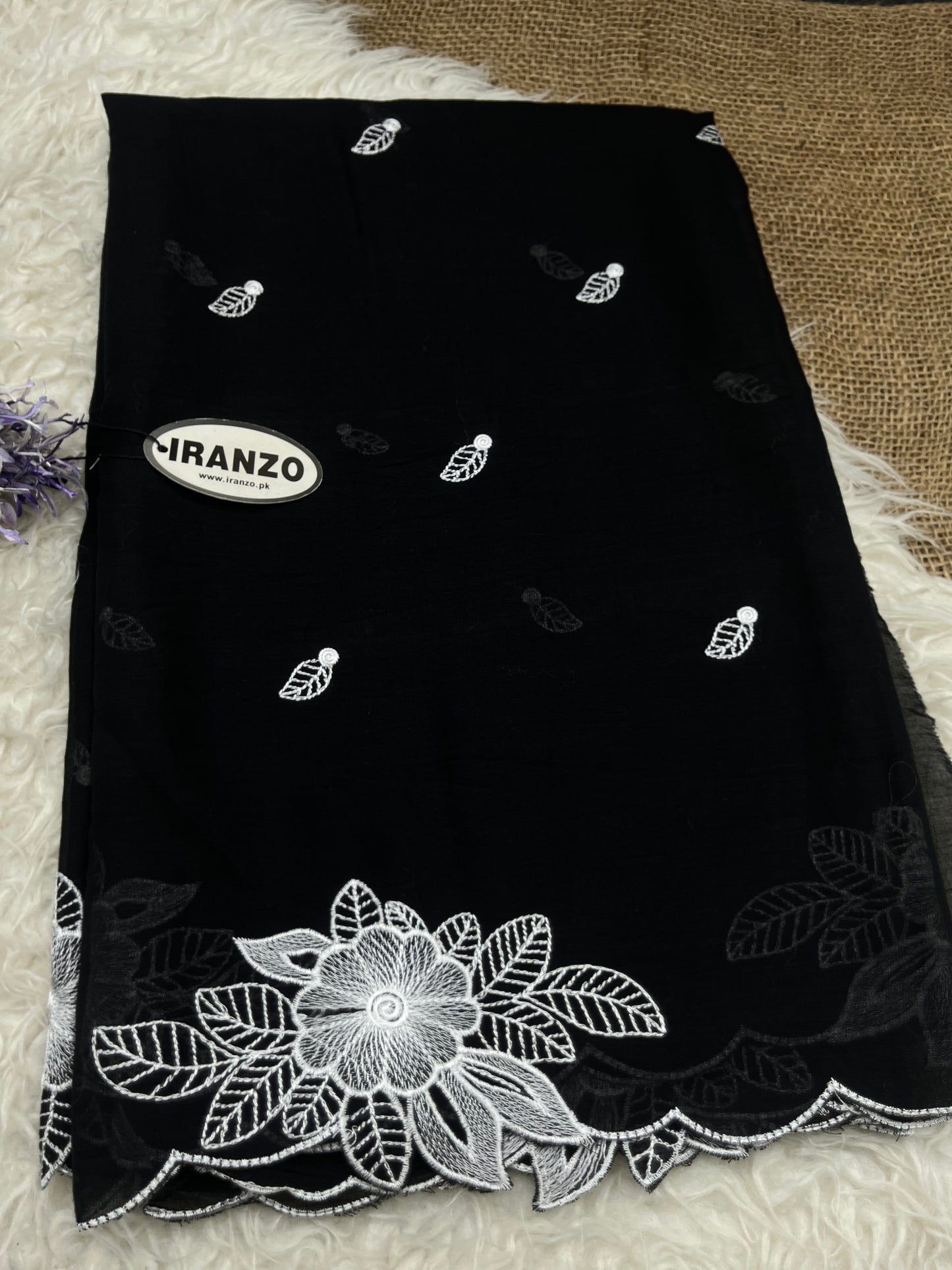 Embroidered Two Side Border Lawn Voil Dupatta Just In