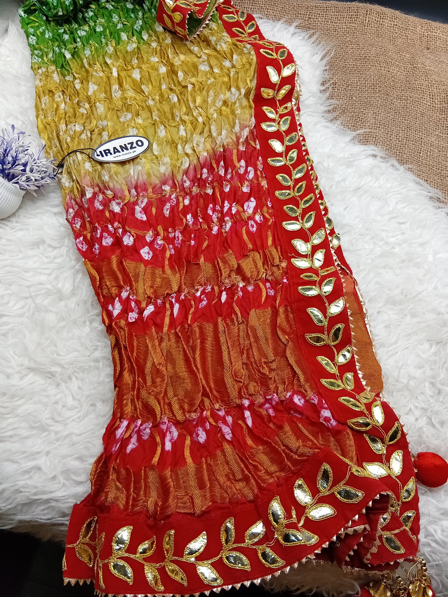 Crushed Soft Silk Gotta Work Dupatta