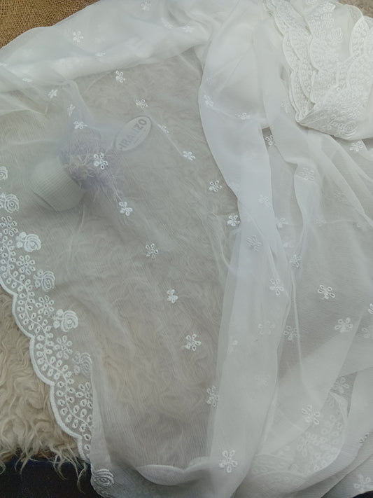 Embroidered Chiffon Dupatta