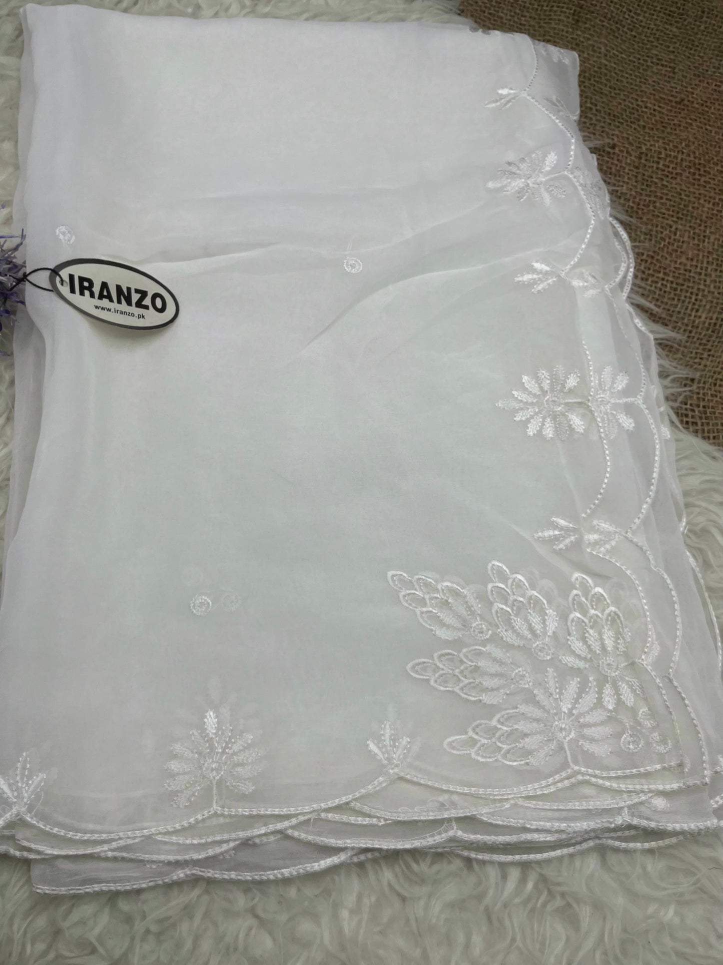 Four Side Border Dyeable Embroidered Chiffon Dupatta 2.75Y Just In