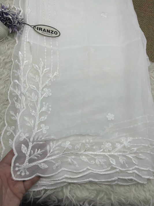 Four Side Border Dyeable Embroidered Chiffon Dupatta 2.75Y Just In