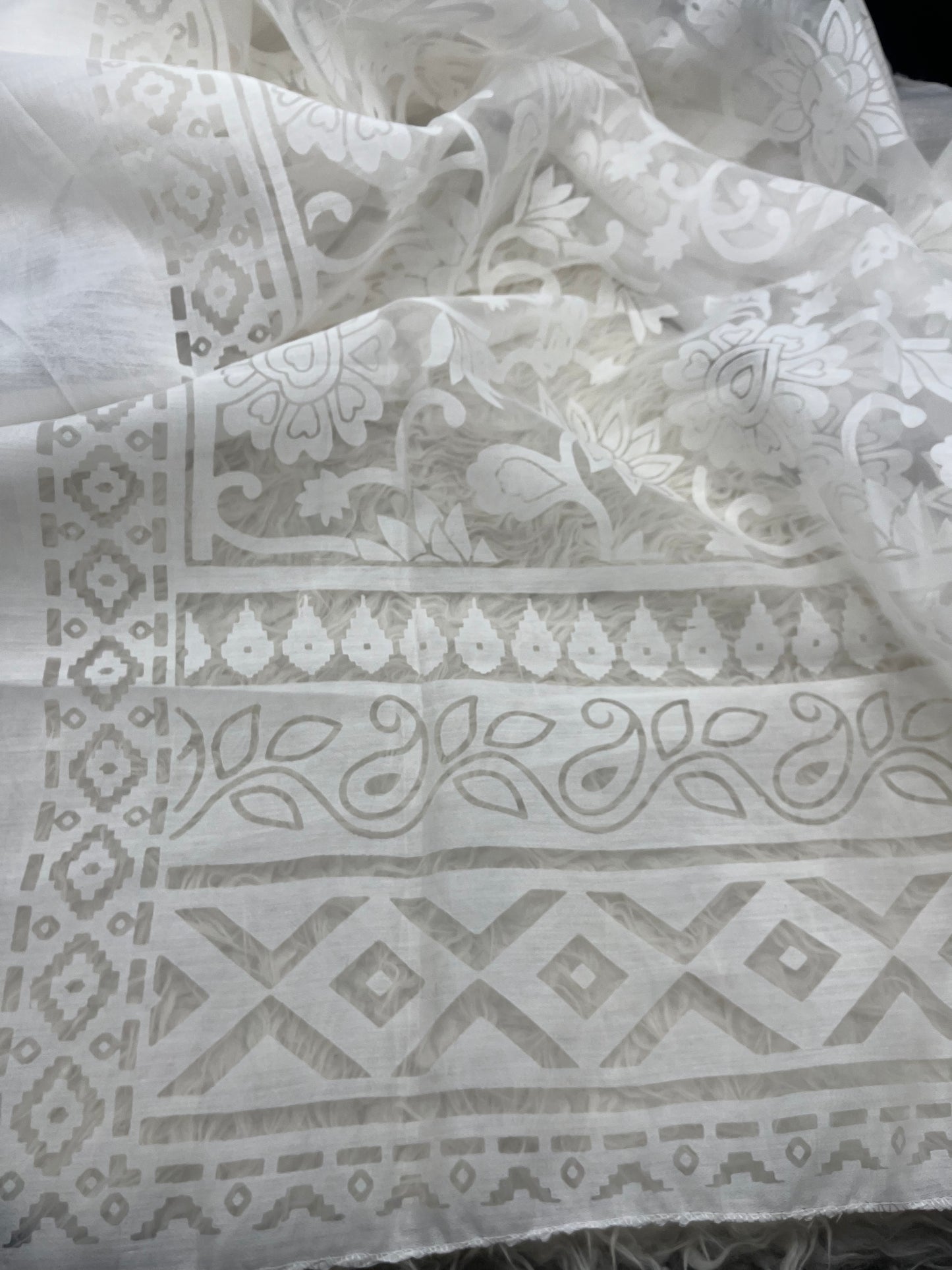 Dyeable Pollachi lawn dupatta Just In