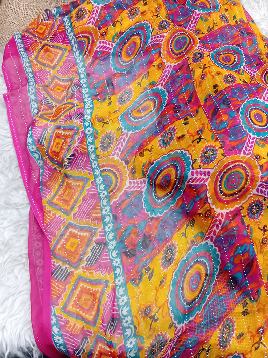 Stone Work Chiffon Dupatta