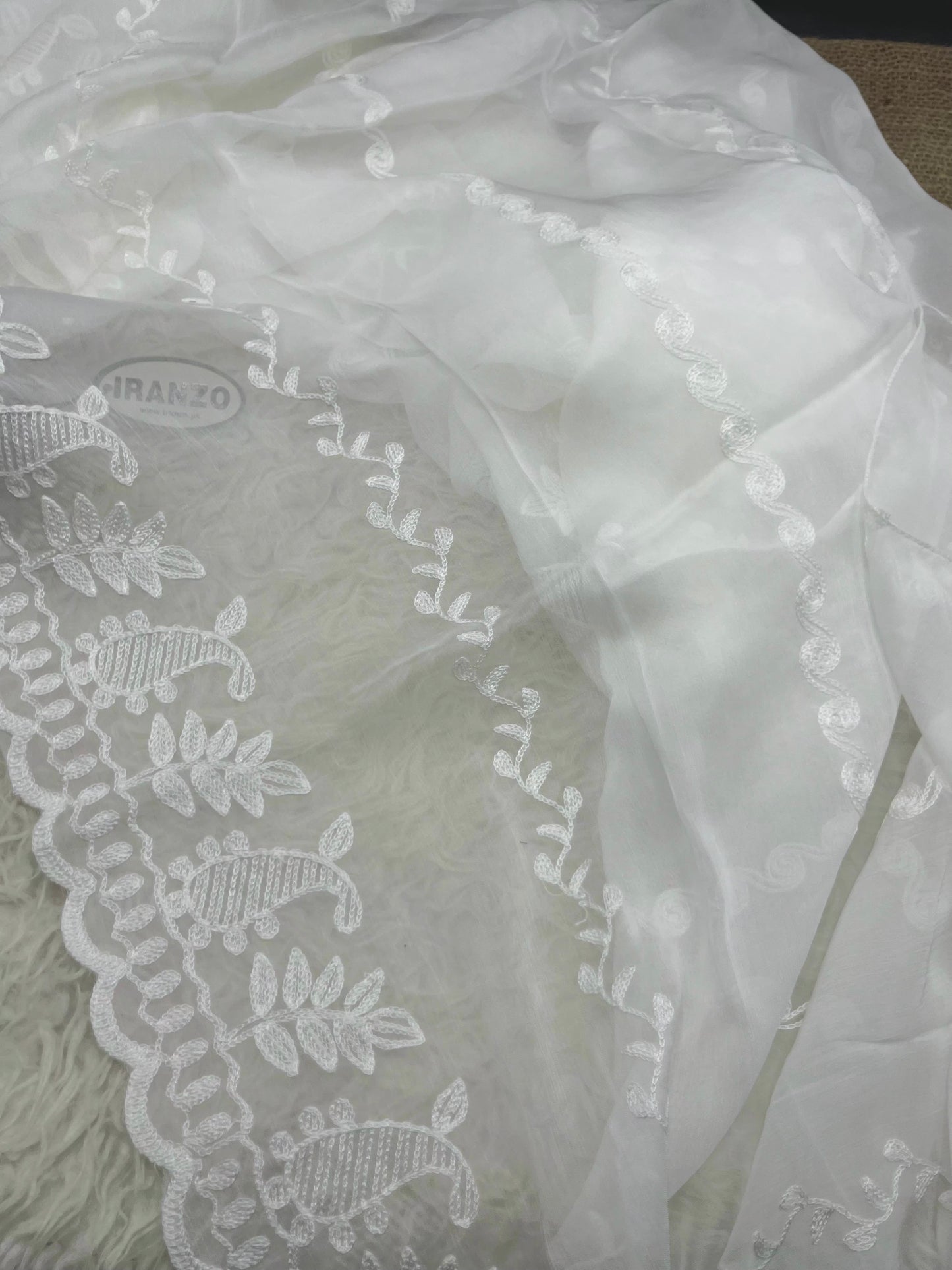 Dyeable Embroidered Chiffon Dupatta Just In