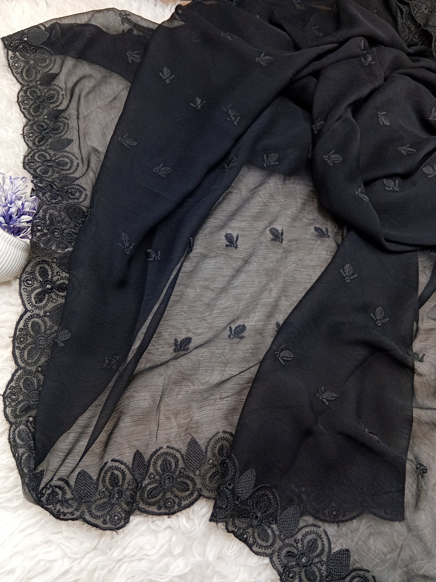 Embroidered Chiffon Dupatta Just in