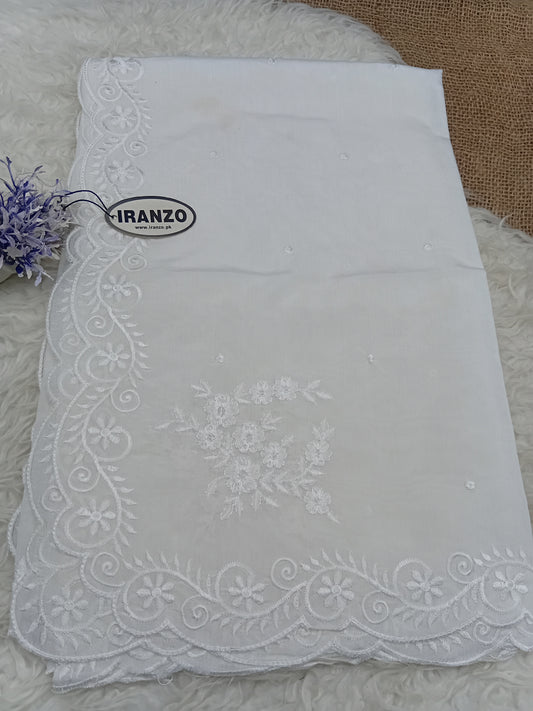 Elegant Four Side Embroidered Paper Cotton Dyeable Dupatta Just In
