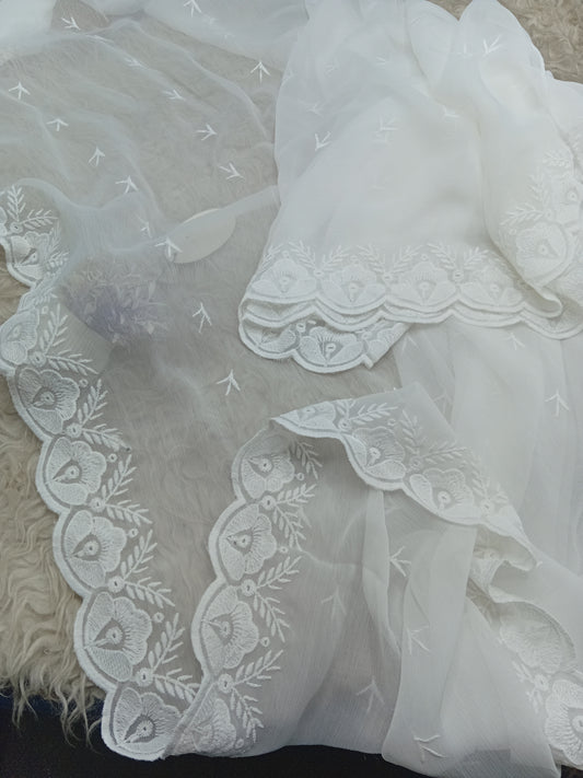 Embroidered Chiffon Dupatta