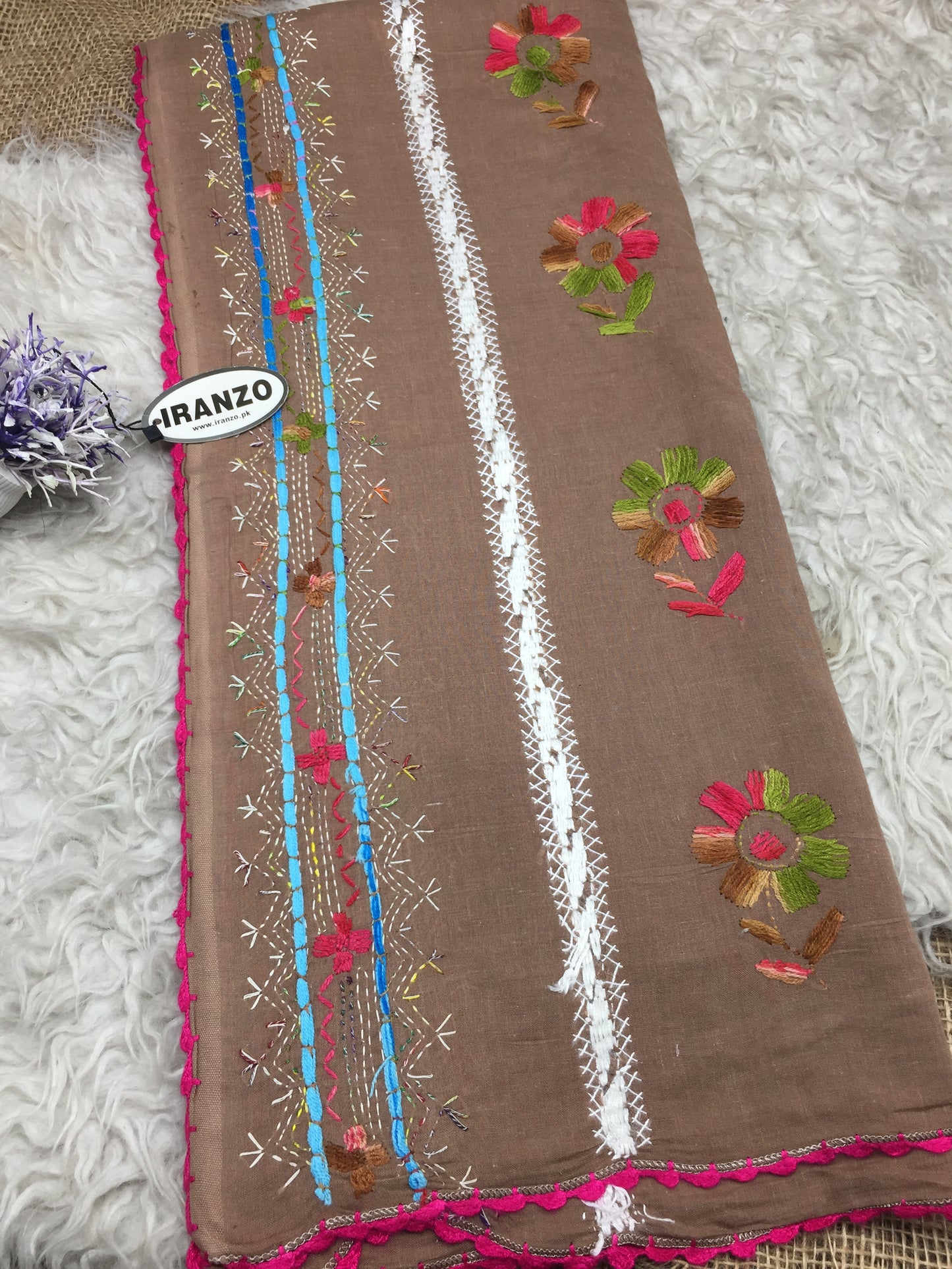 Hand Embroidered Lawn Shawl