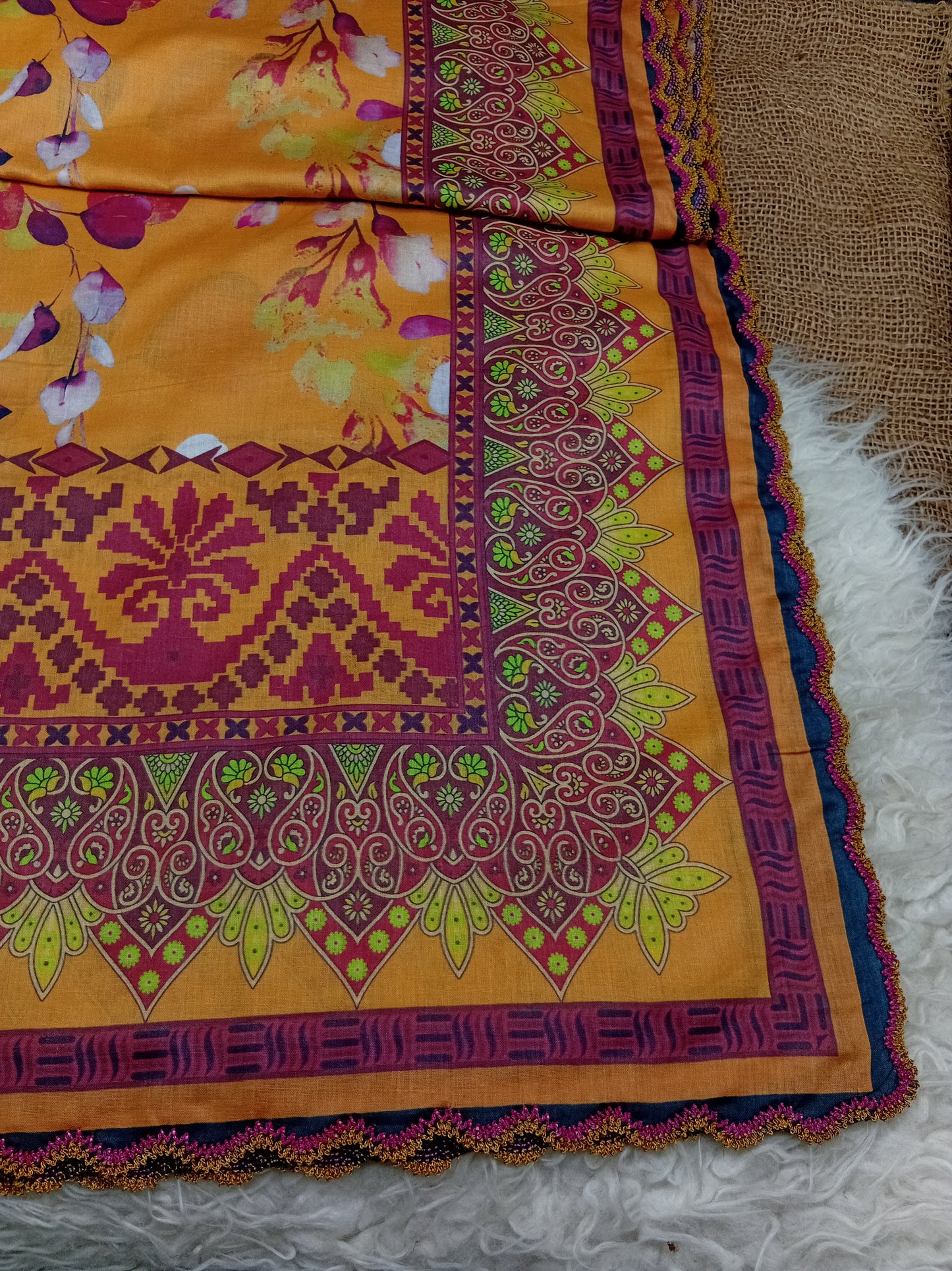 Lawn Dupatta Fourside Crochet just In