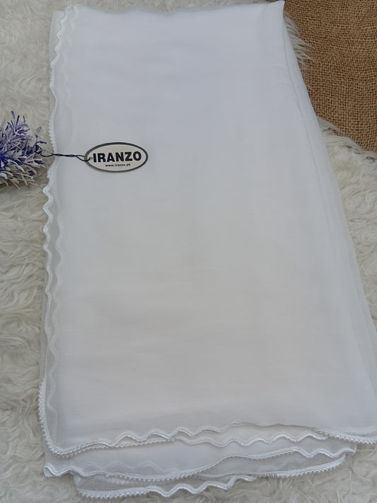 White Chiffon Dupatta just in