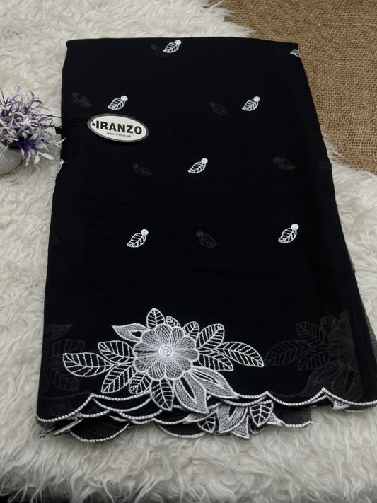 Embroidered Two Side Border Lawn Voil Dupatta Just In