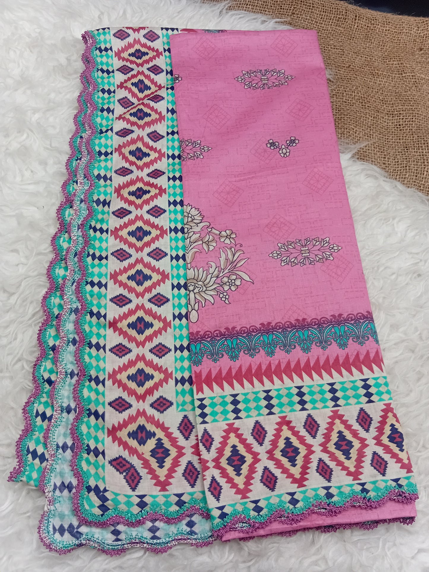 Lawn Dupatta Fourside Crochet Just in