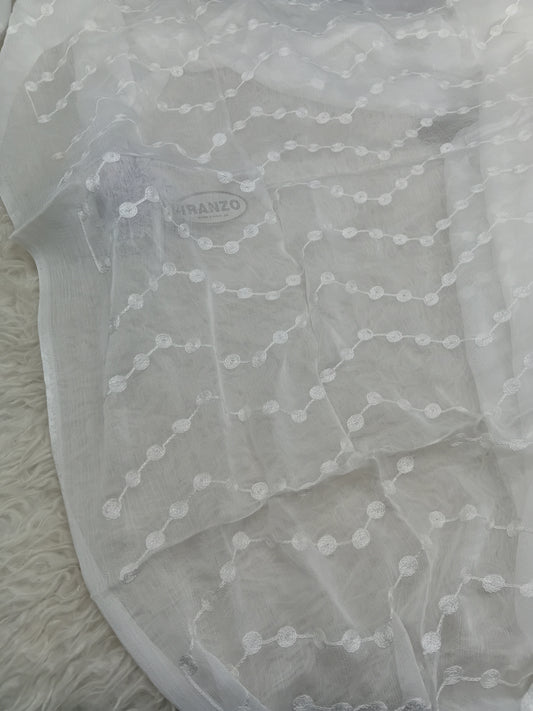 Dyeable Embroidered Chiffon Dupatta Just In