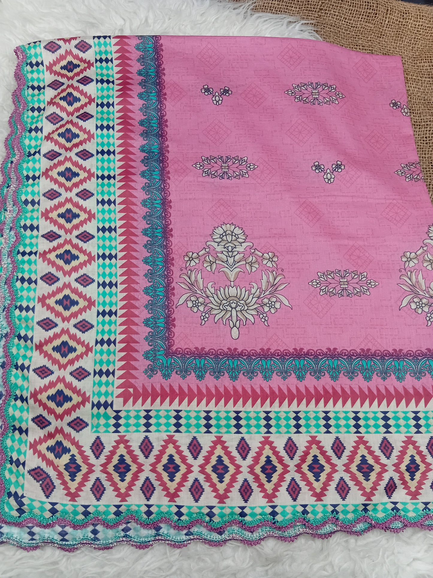 Lawn Dupatta Fourside Crochet Just in