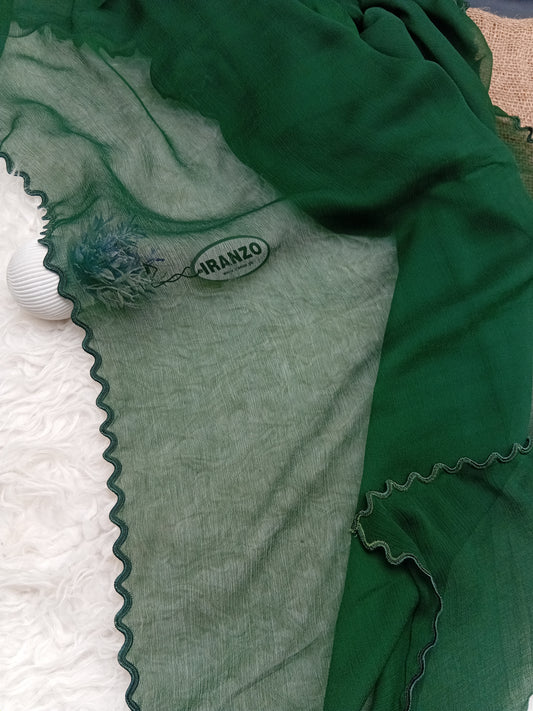 Green Solid Chiffon Dupatta just in