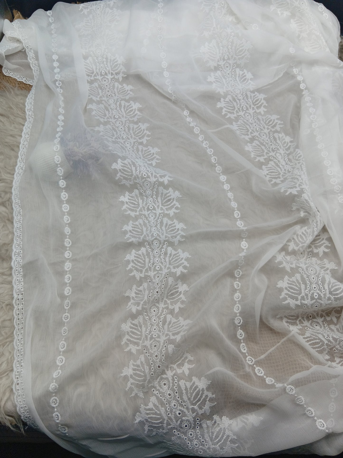 Embroidered Chiffon Dupatta Just In