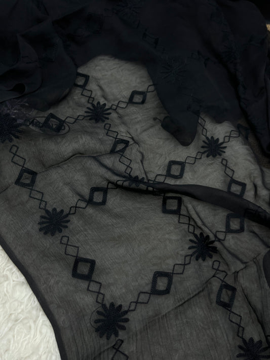 Dyeable Embroidered Chiffon Dupatta Just In
