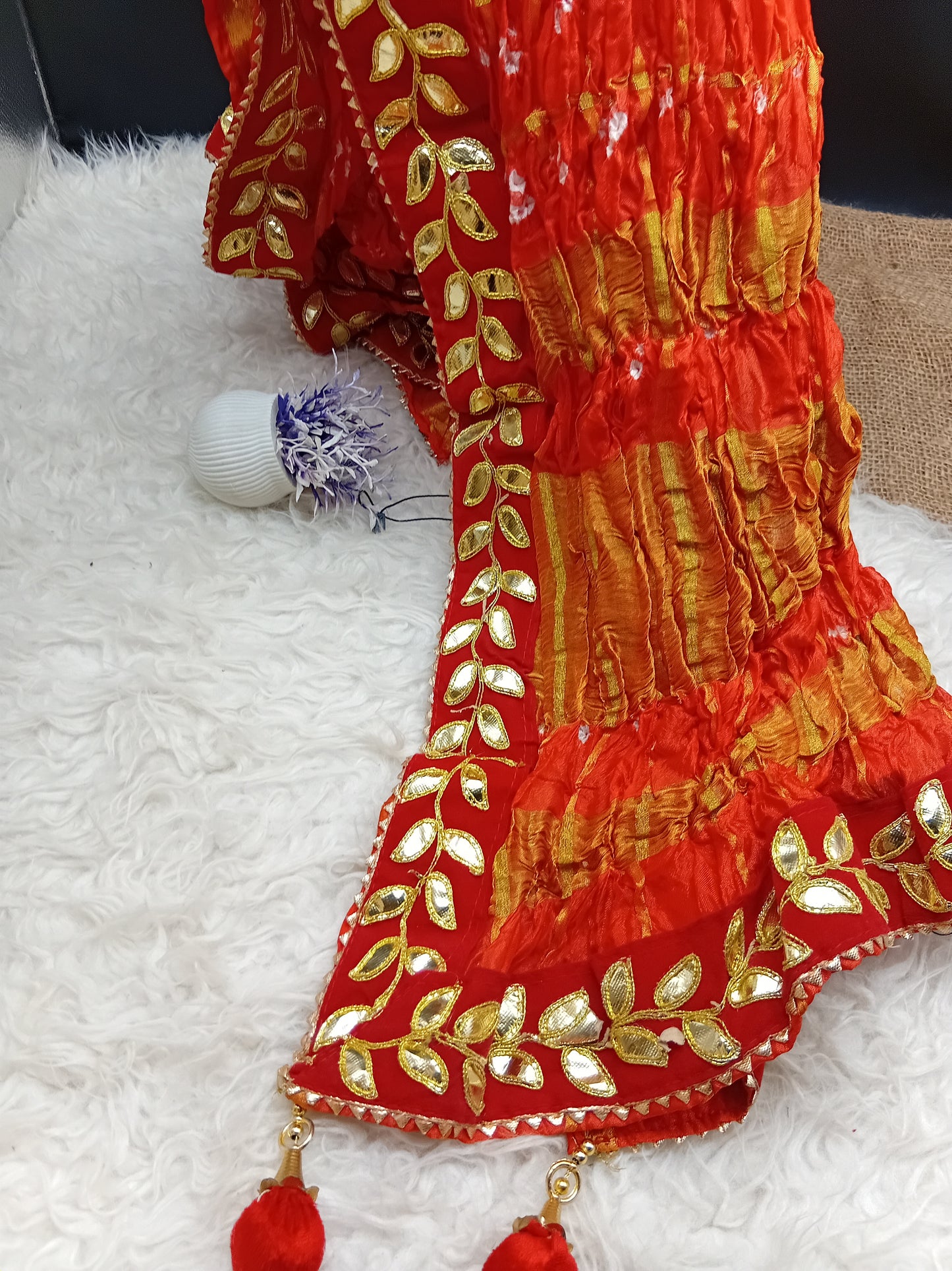 Crushed Soft Silk Gotta Work Dupatta