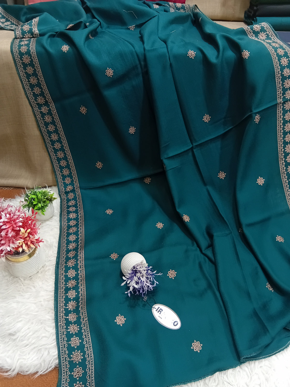 Embroidered Winter Shawl