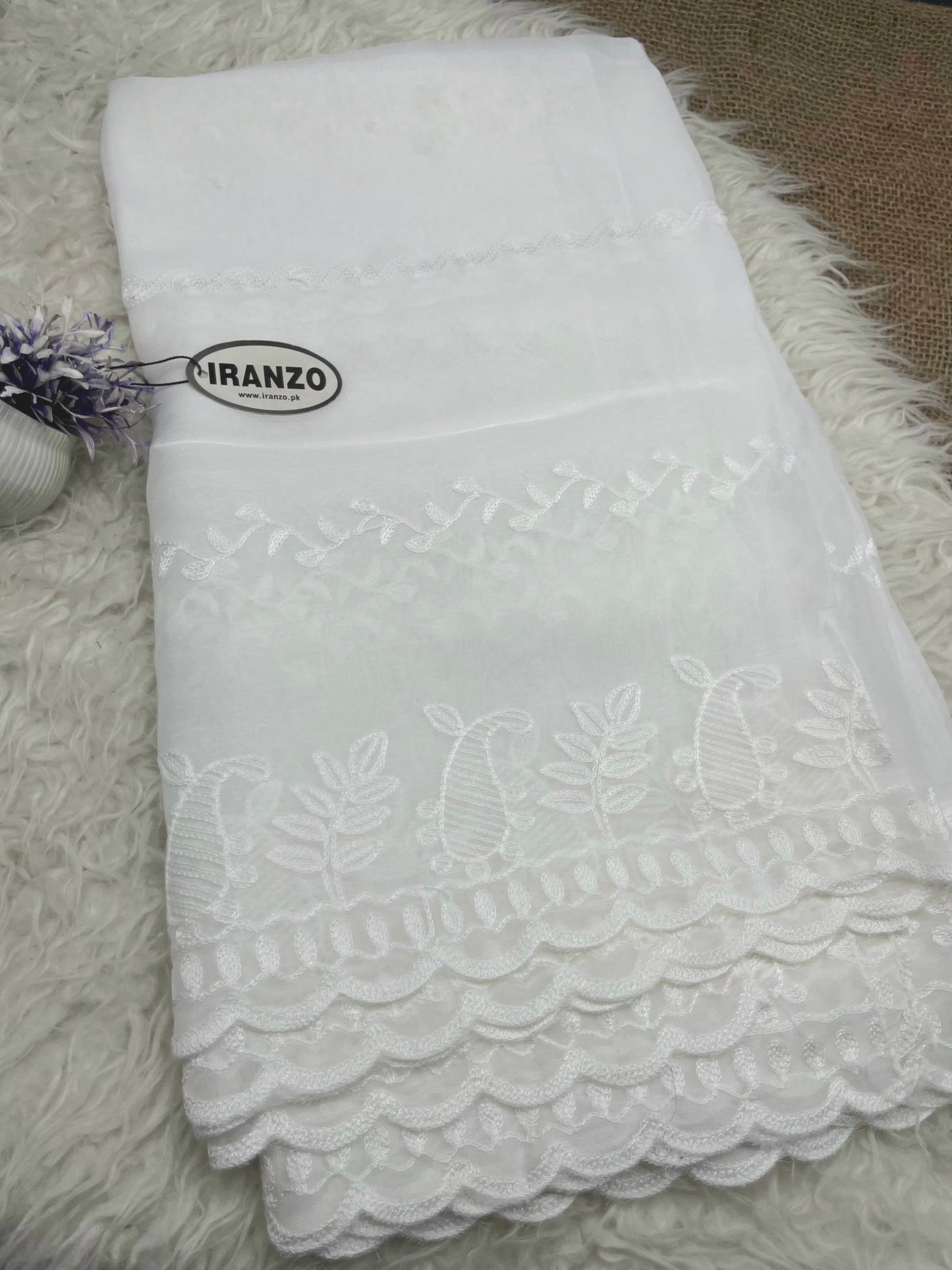 Dyeable Embroidered Chiffon Dupatta Just In