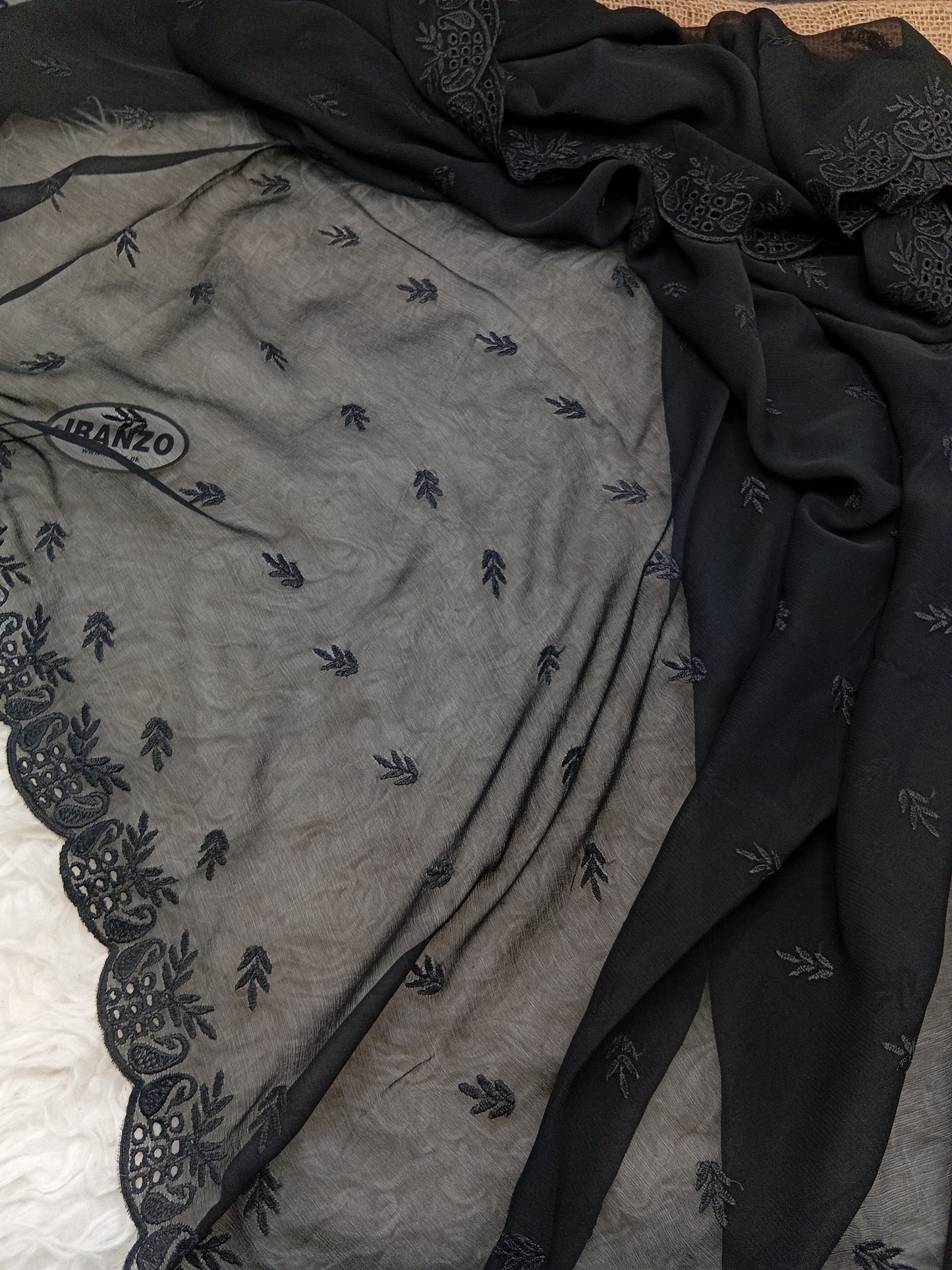 Embroidered Chiffon Dupatta Just in