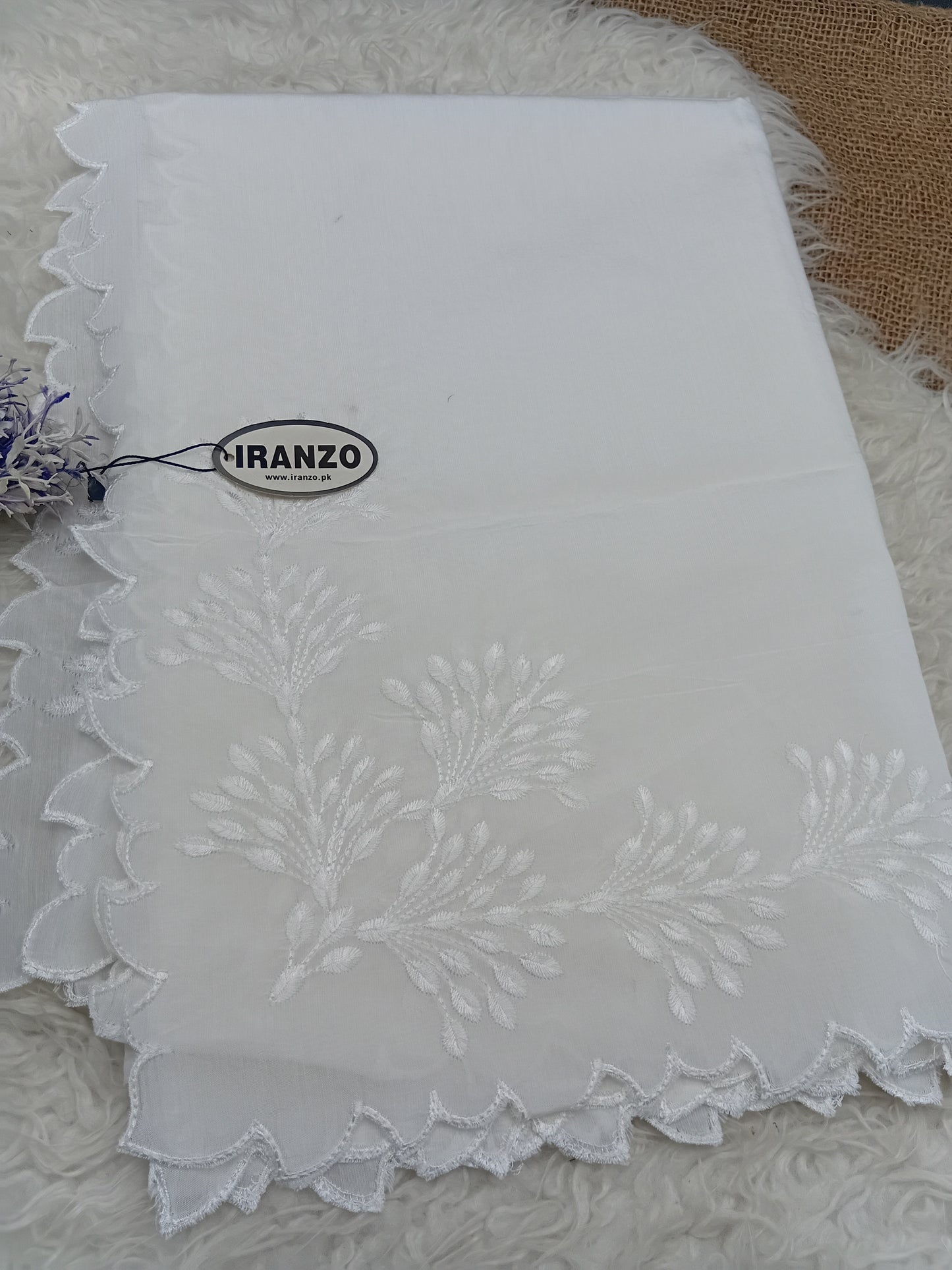 Elegant Four Side Embroidered Paper Cotton Dyeable Dupatta Just In