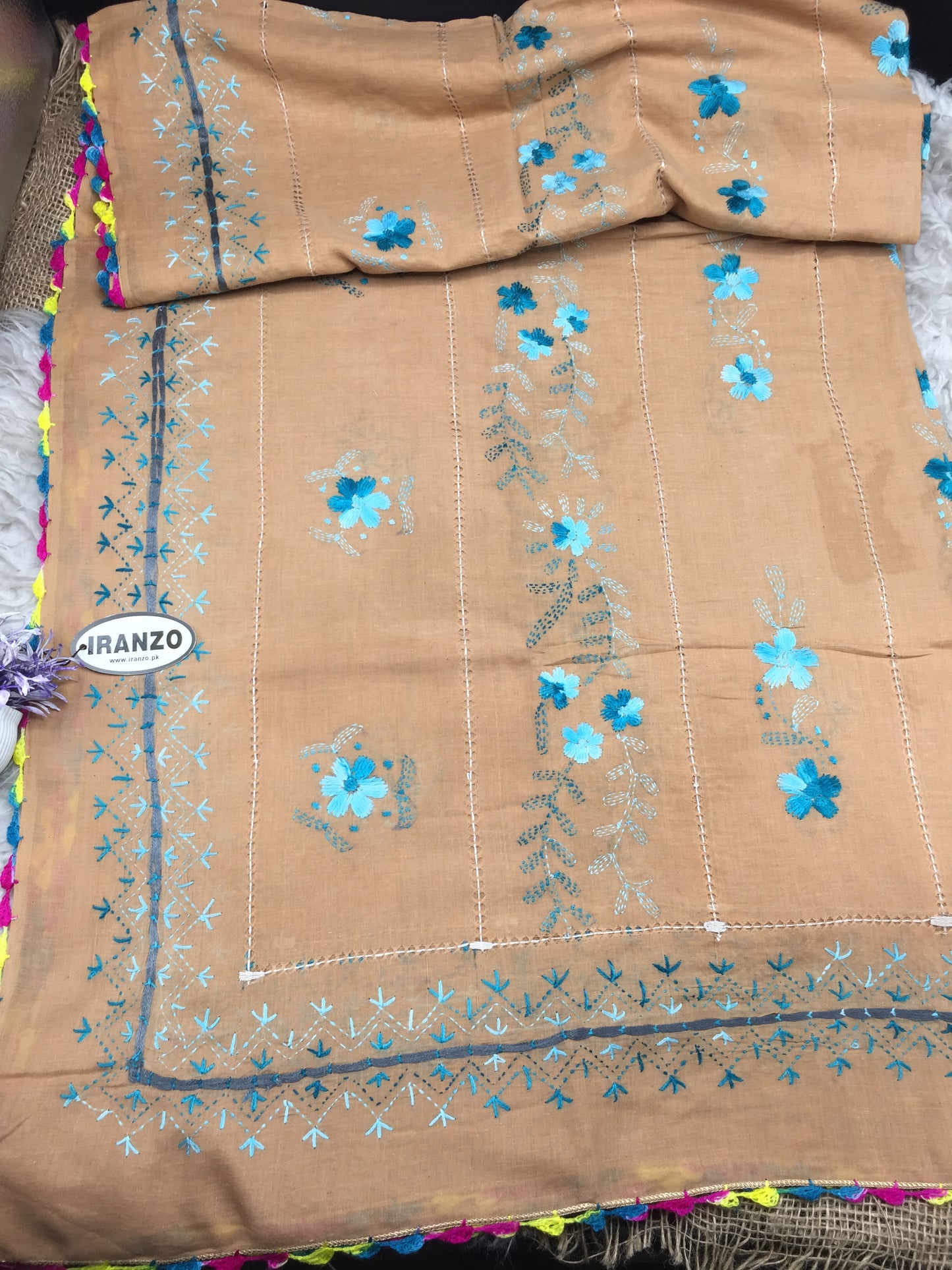 Hand Embroidered Lawn Shawl
