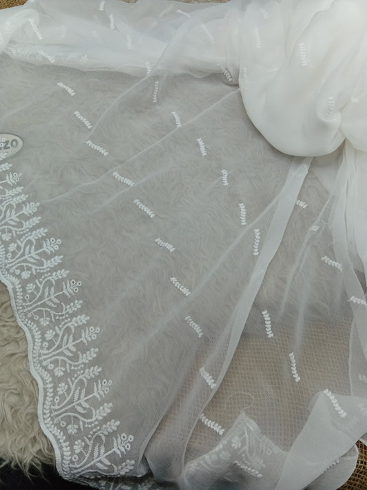 Embroidered Chiffon Dupatta