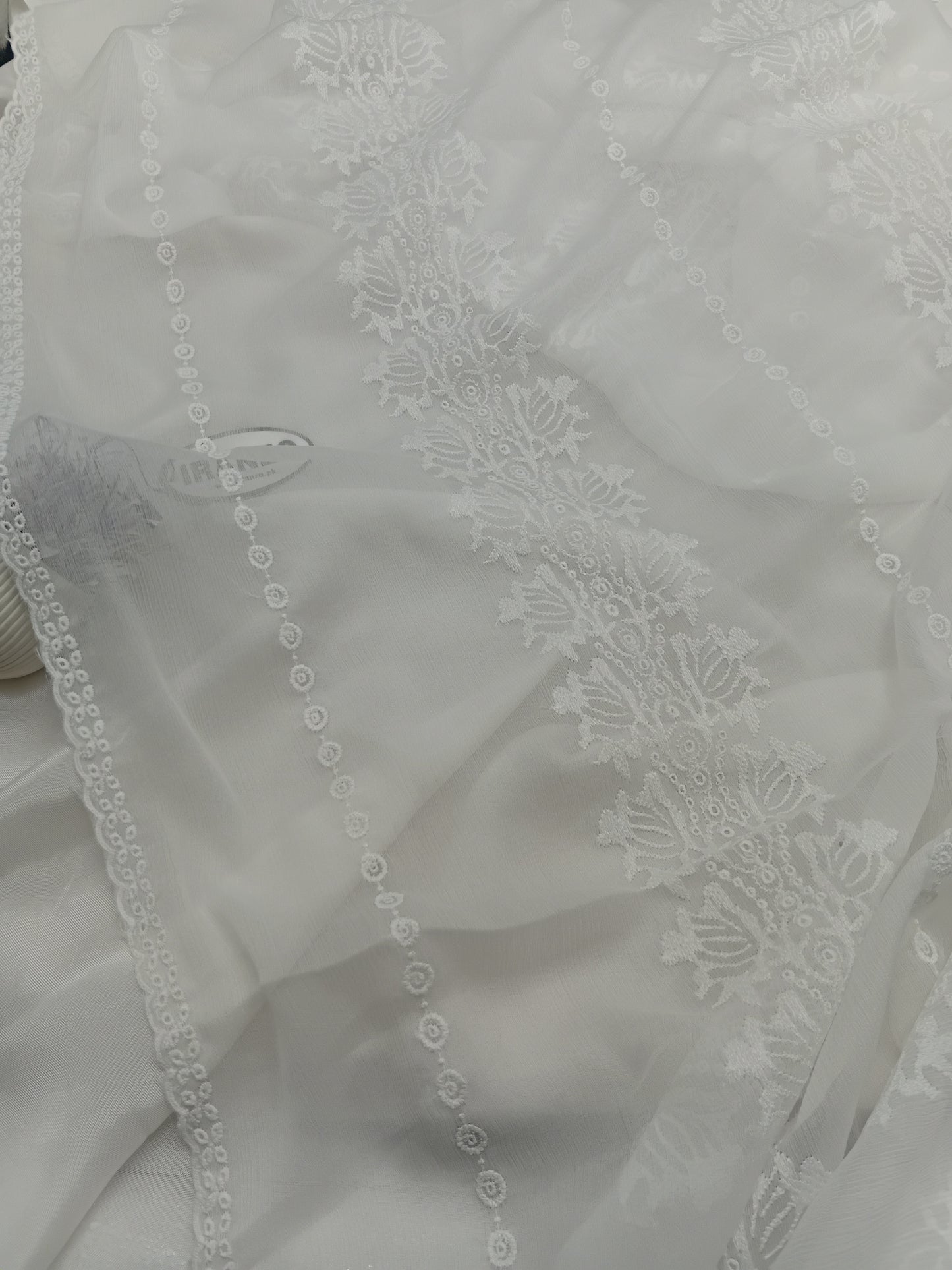 Embroidered Chiffon Dupatta Just in