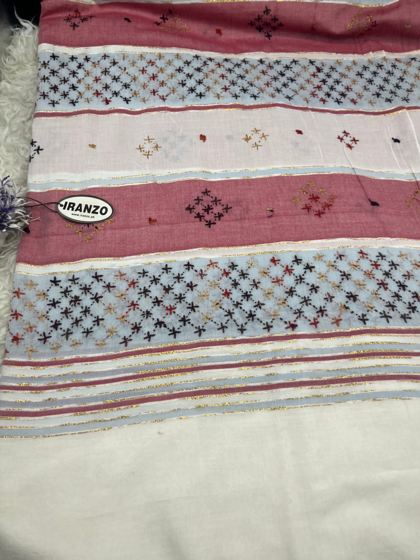 Hand Embroidered Lawn Shawl Just In