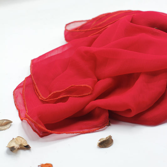 Red Solid Dupatta