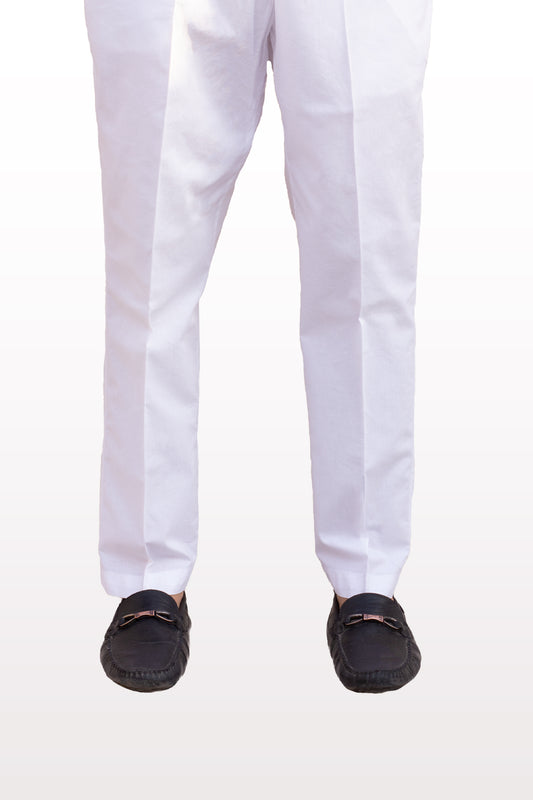 White Men Cotton Trouser